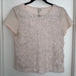 Lauren Conrad Rosette Overlay Top
